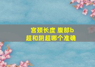 宫颈长度 腹部b超和阴超哪个准确